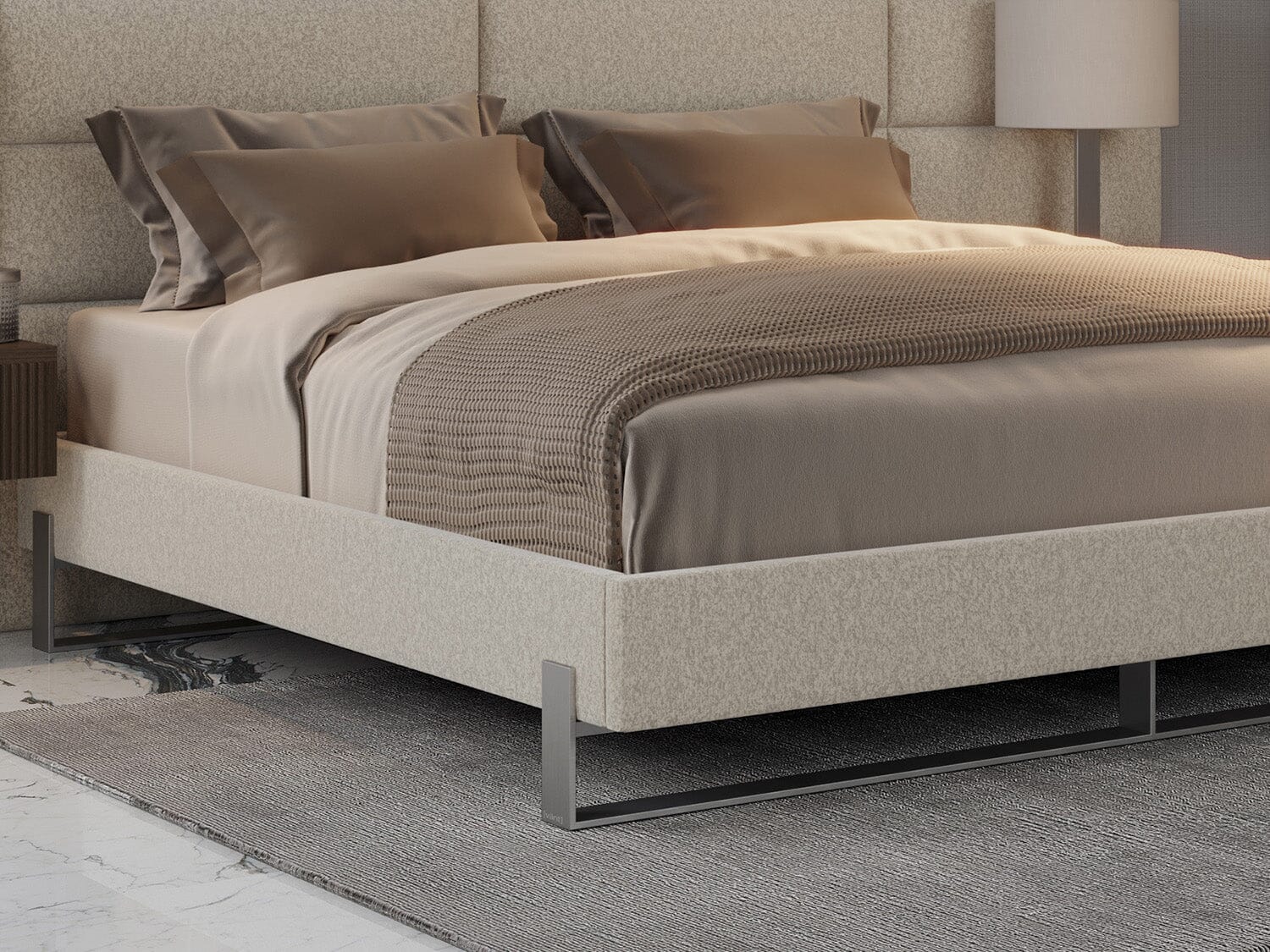 Vant Elevated Platform Bed Brushed Nickel - Full Size - Image 76