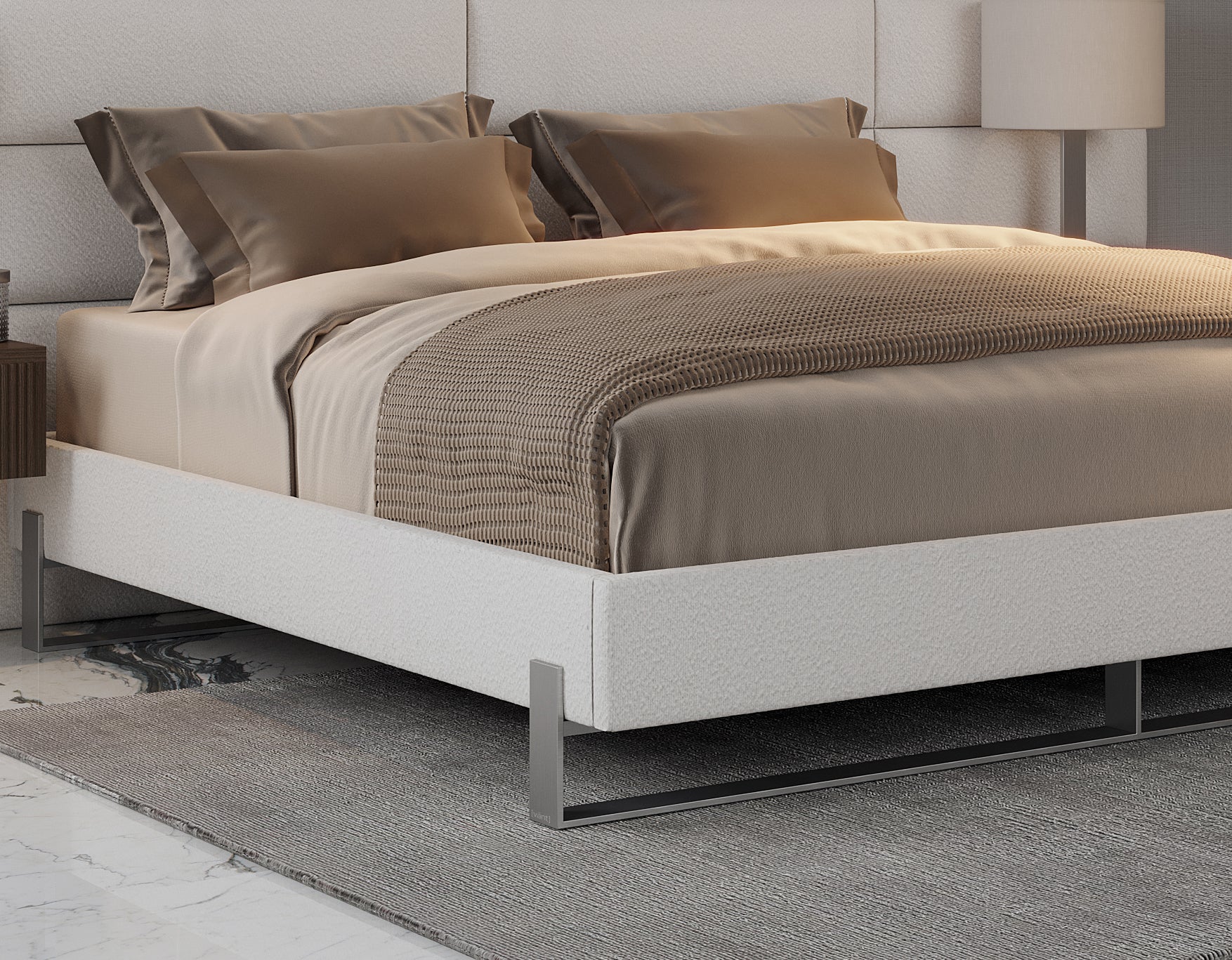 Vant Elevated Platform Bed Brushed Nickel - King Size - Image 24