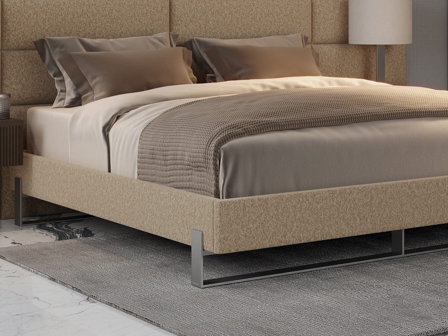 Vant Elevated Platform Bed Brushed Nickel - King Size - Image 40