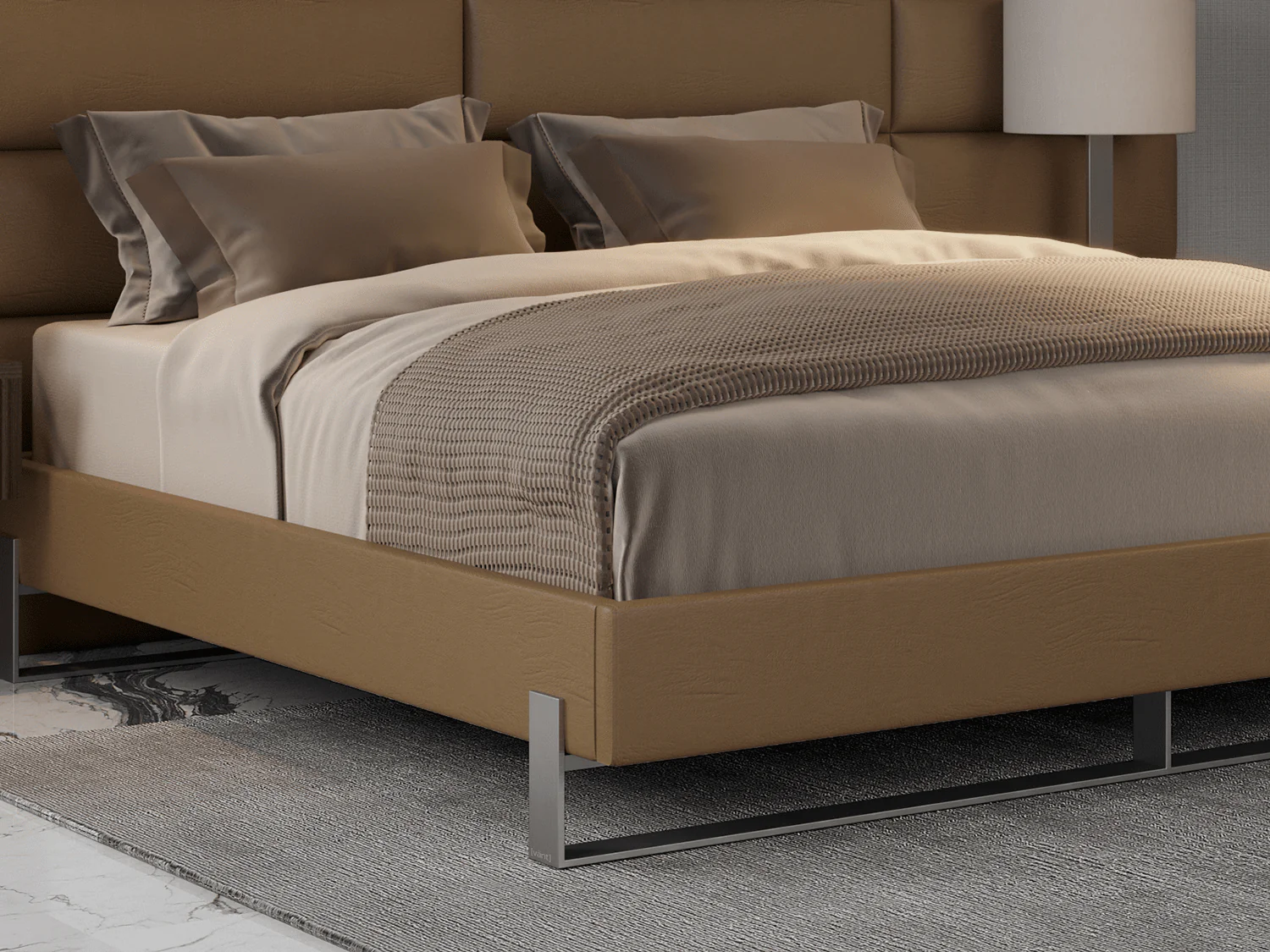 Vant Elevated Platform Bed Brushed Nickel - King Size - Image 41