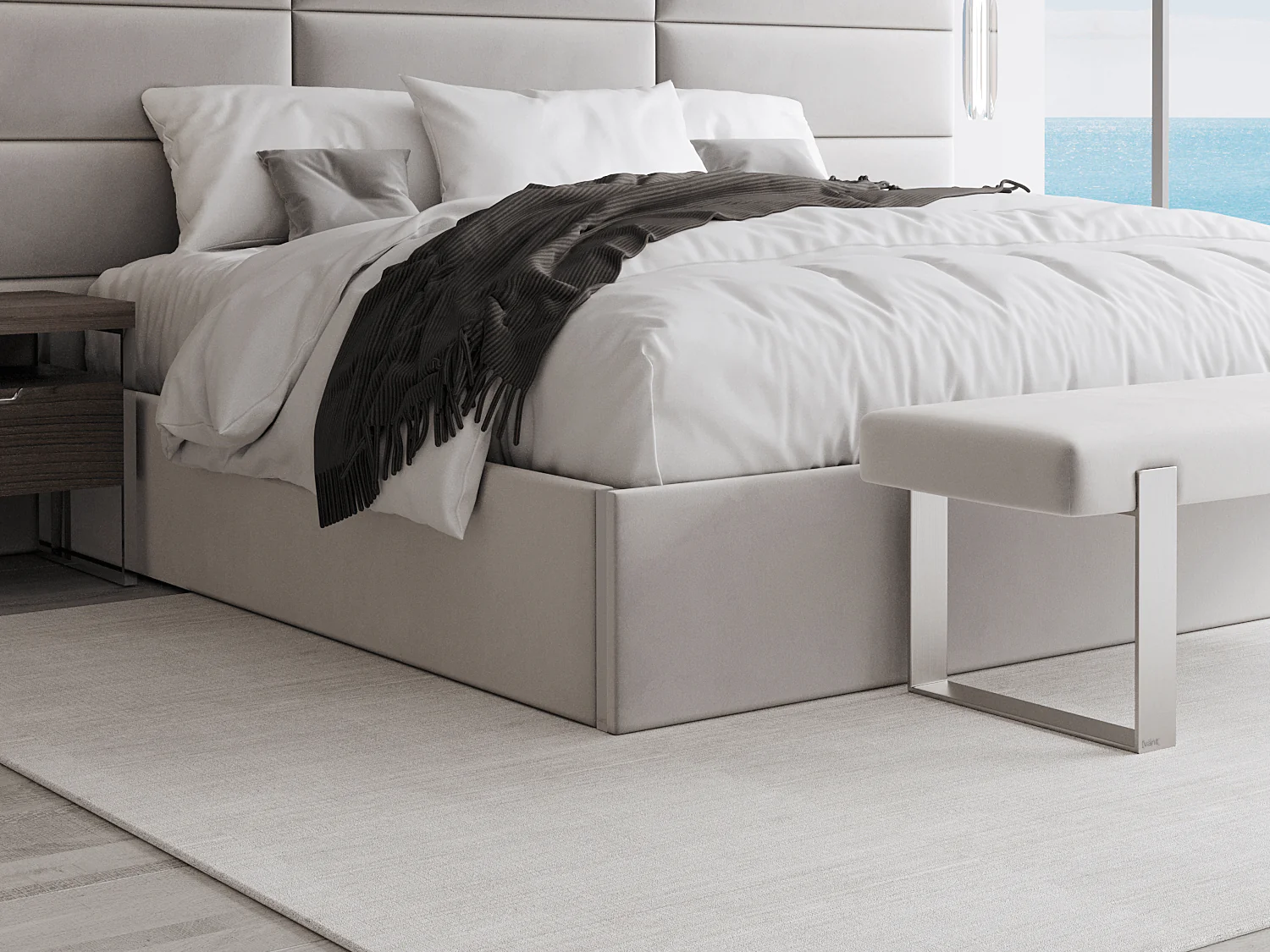 Vant Upholstered Platform Bed - Queen size - Image 11